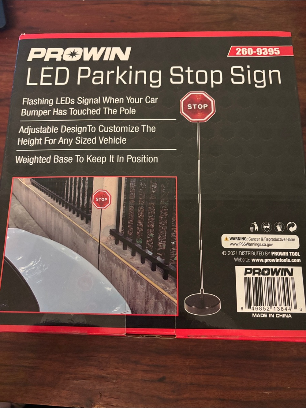 LED Parking Stop Sign - Red/Black